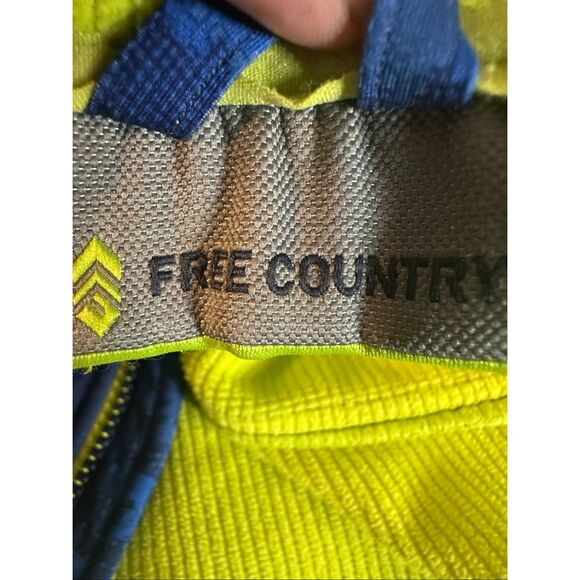 Free Country Ladies Blue Neon Yellow Super Softshell Tie Dye Zip Up Jacket 14/16 - Picture 9 of 9